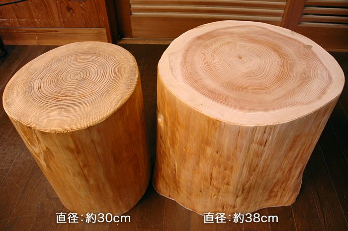 高さ約38cm檜の丸太スツール